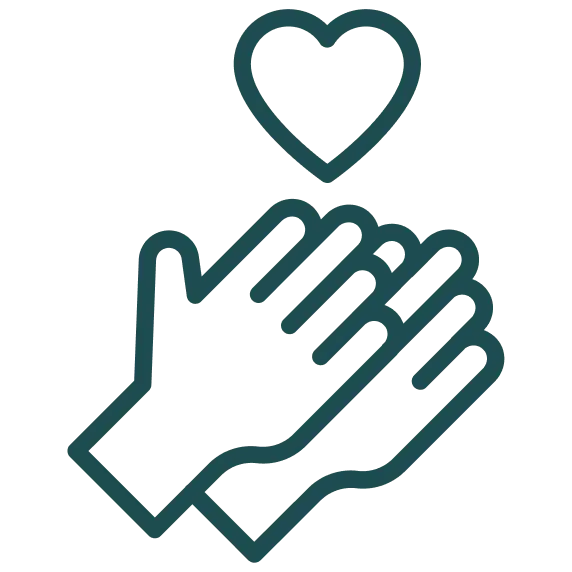 Signo de aplausos con corazon